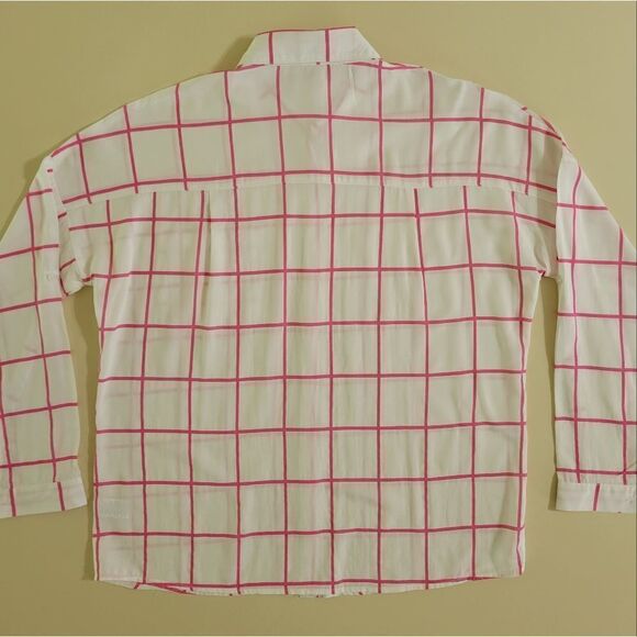 Ya Los Angeles Women's Long Sleeve Pink and White Button-Down Shirt - Picture 11 of 12